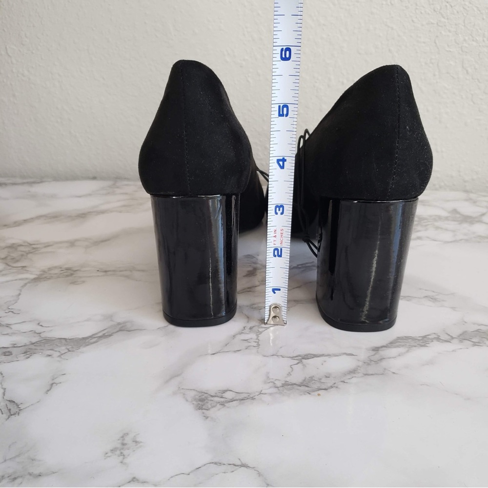 H&M black block pointed toe chunky heel - Picture 5 of 6